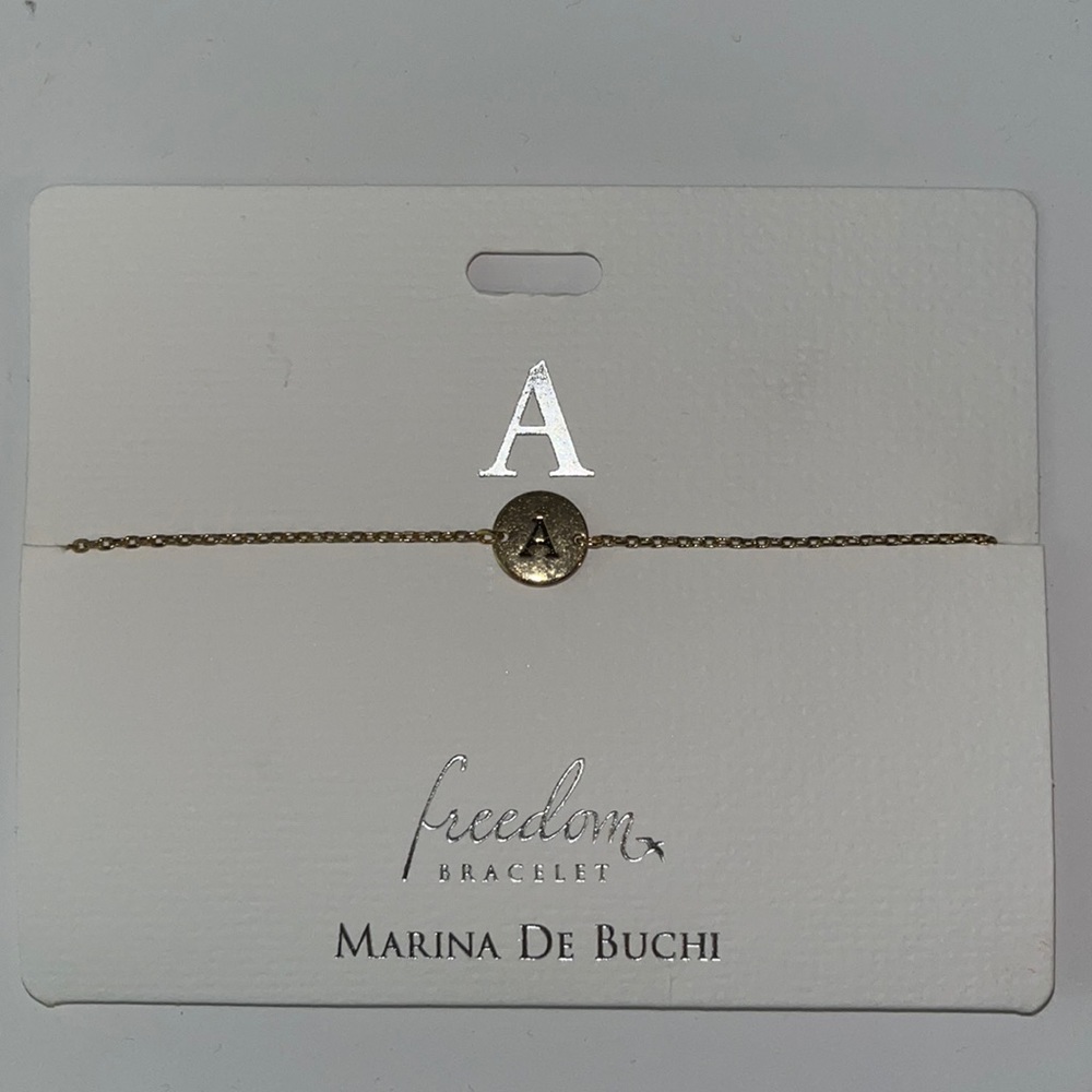 “A” Initial Bracelet in gold